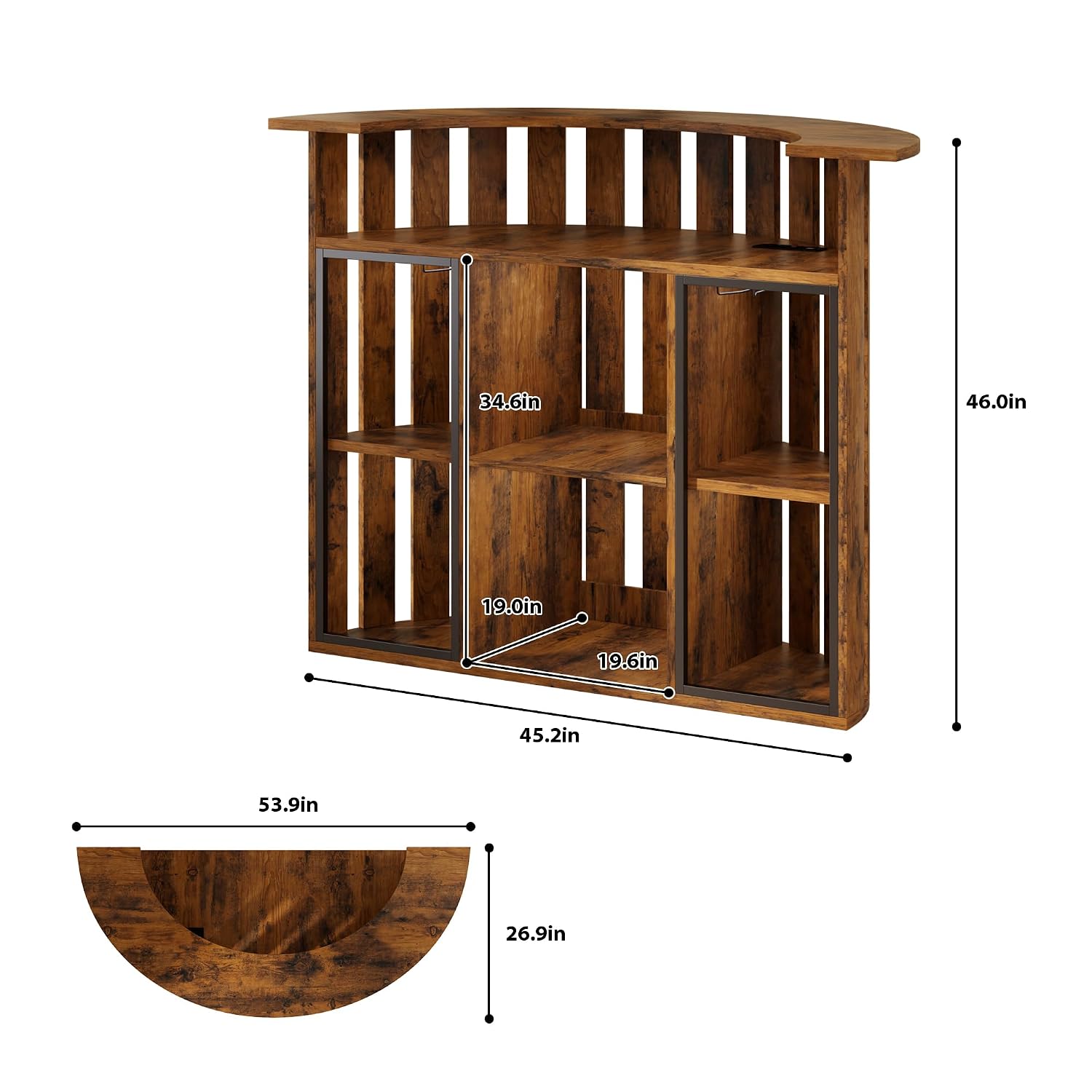 Rustic Wooden Bar Cabinet, 4-T - Home Bar And Fridge recension och pris