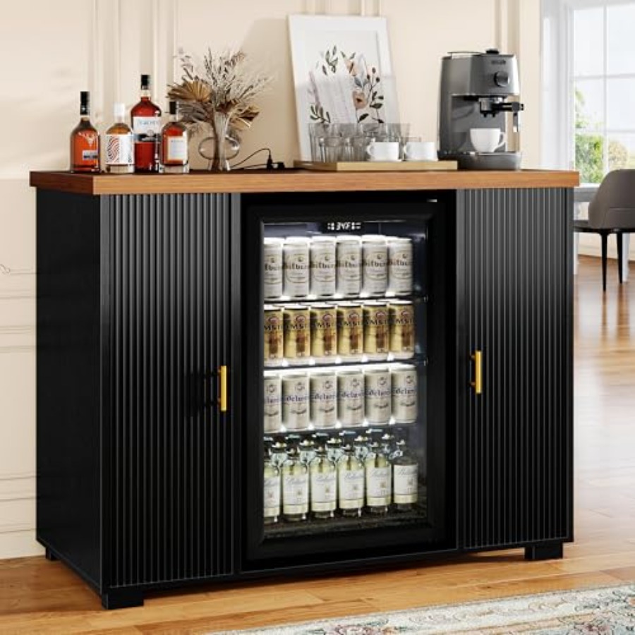47 Fluted Coffee Bar Cabinet w - Home Bar And Fridge recension och pris