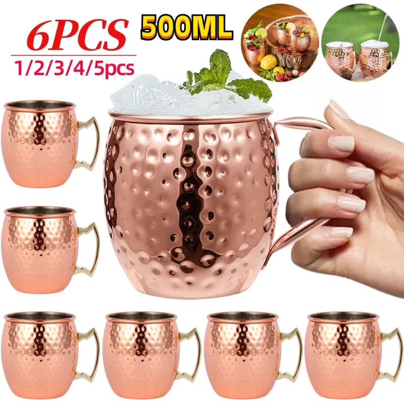 1-6PCS Cocktail Wine Cup Mosco - Mule Copper Mug recension och pris