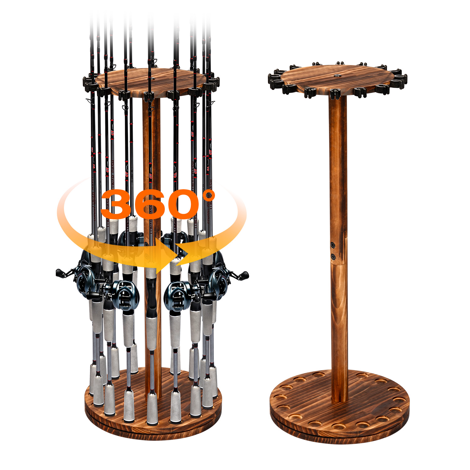 Round Carbonized Wood Fishing  - Home Bar Stand recension och pris
