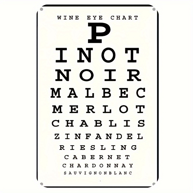 Vintage Wine Eye Chart Metal S - Home Bar Cafe recension och pris