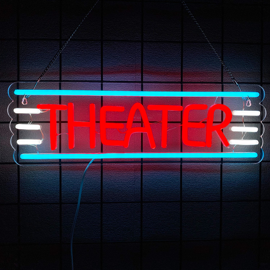 Theater Neon Sign For Wall Dec - Home Bar And Theater recension och pris