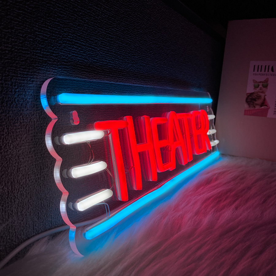 Theater Neon Sign For Wall Dec - Home Bar And Theater recension och pris