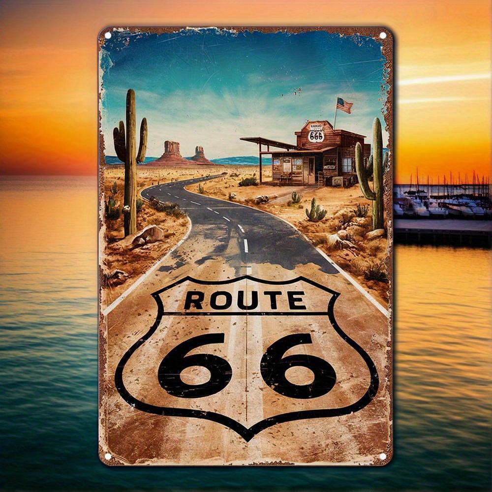 Vintage Route 66 Metal Sign -  - Home Bar And Kitchen recension och pris