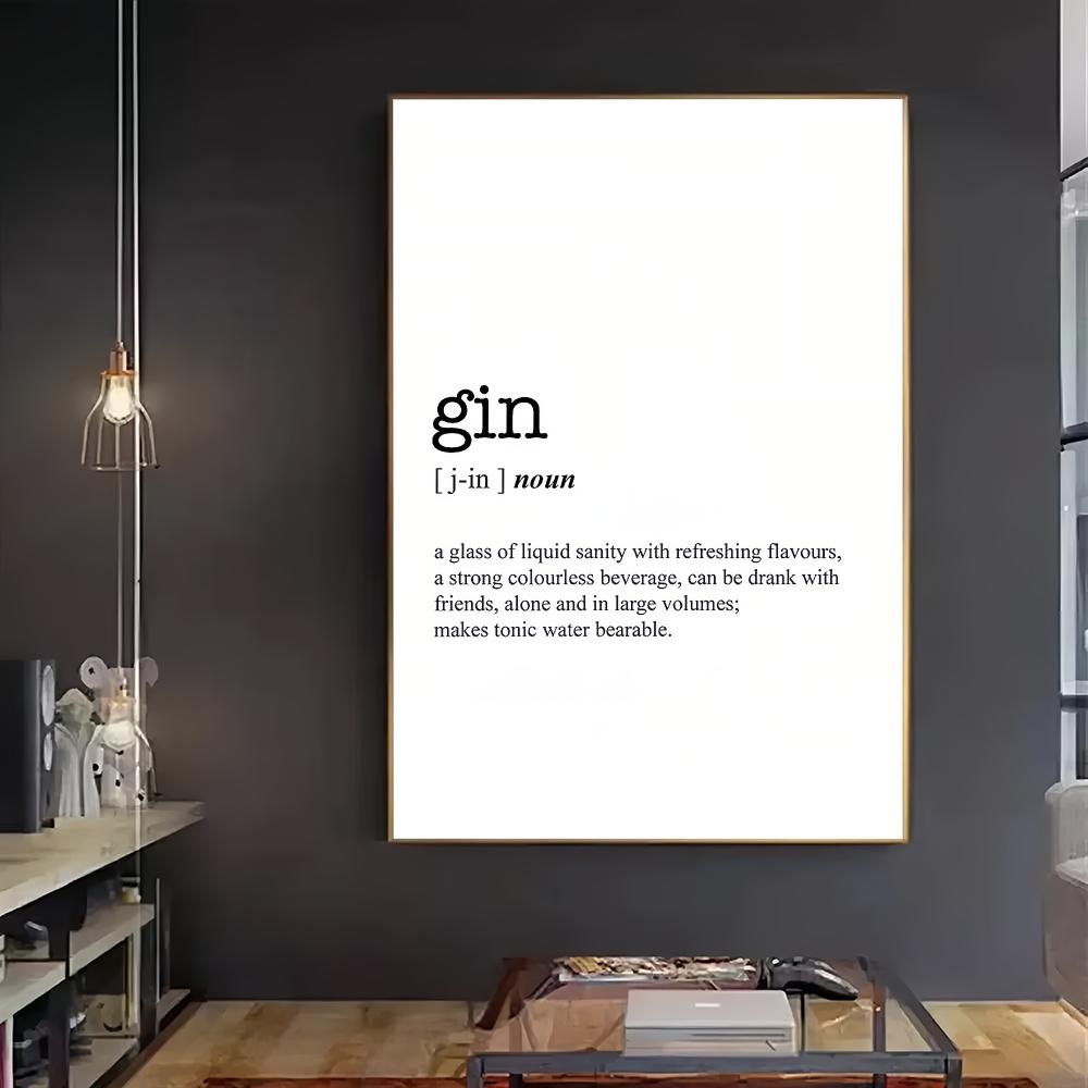 GIN Word Definition HD Wall Ar - Home Bar Word recension och pris
