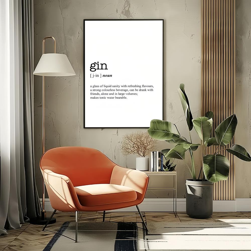 GIN Word Definition HD Wall Ar - Home Bar Word recension och pris