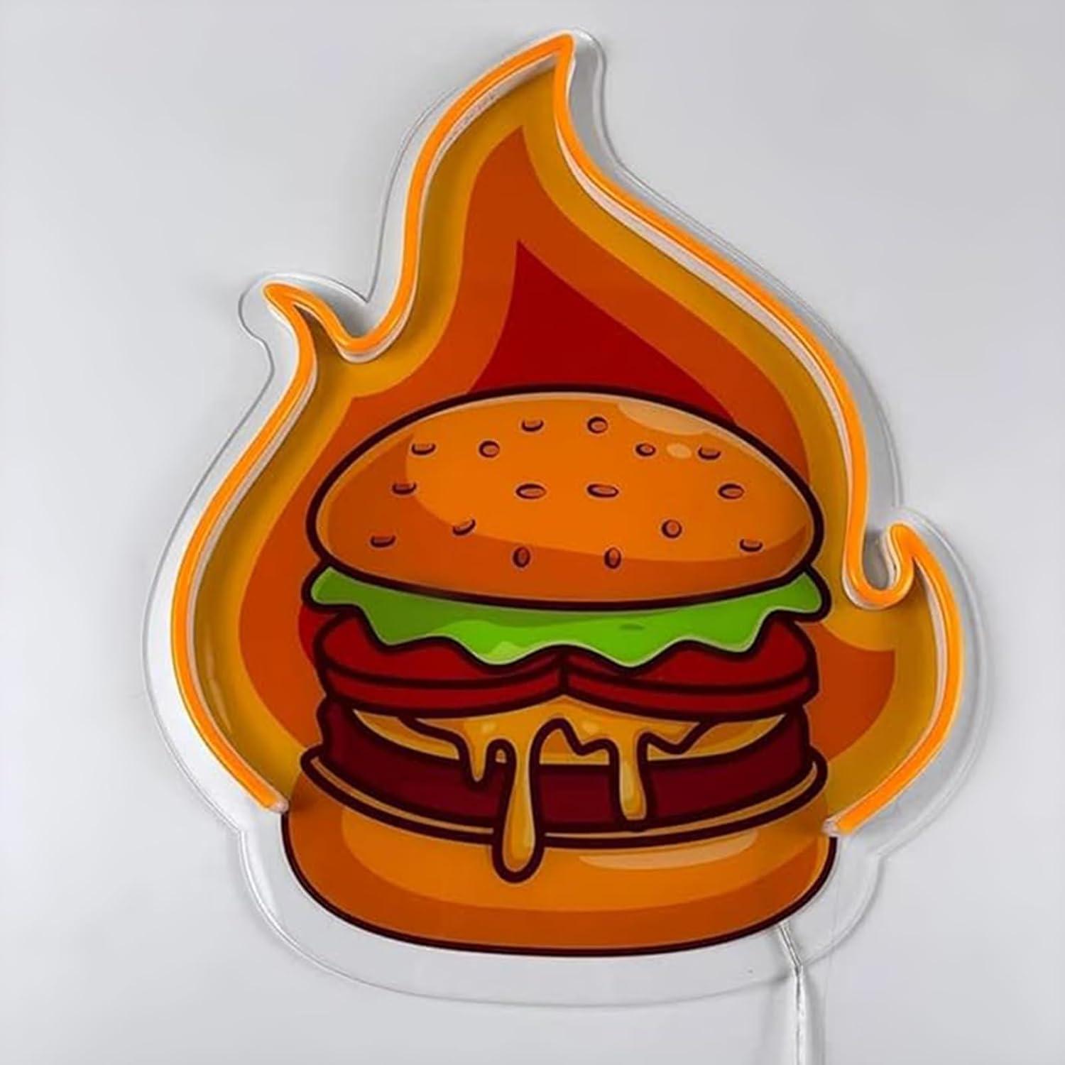 Burger Neon Sign LED Hamburger - Home Bar Signs recension och pris